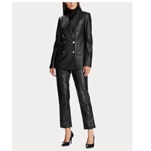 Ralph Lauren x Friends Double-Breasted Leather Blazer